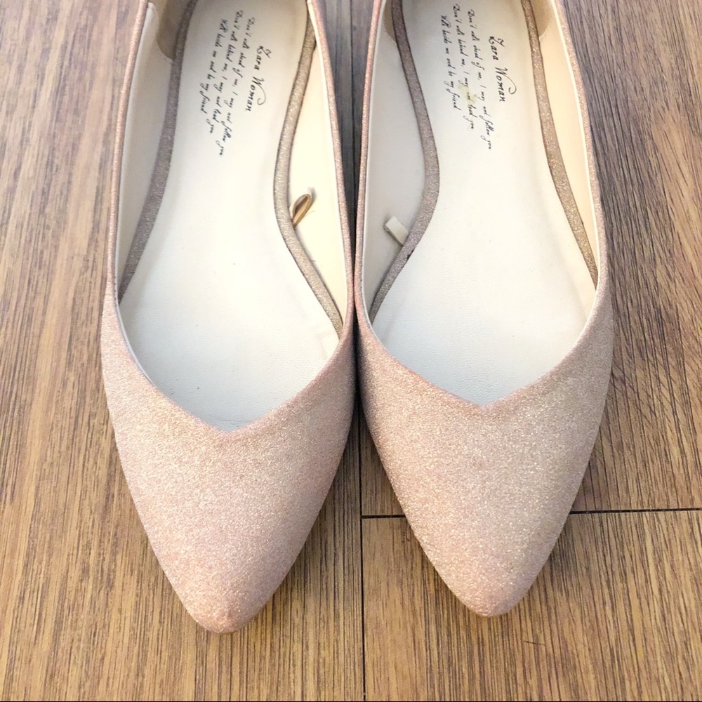 Zara nude glitter flats